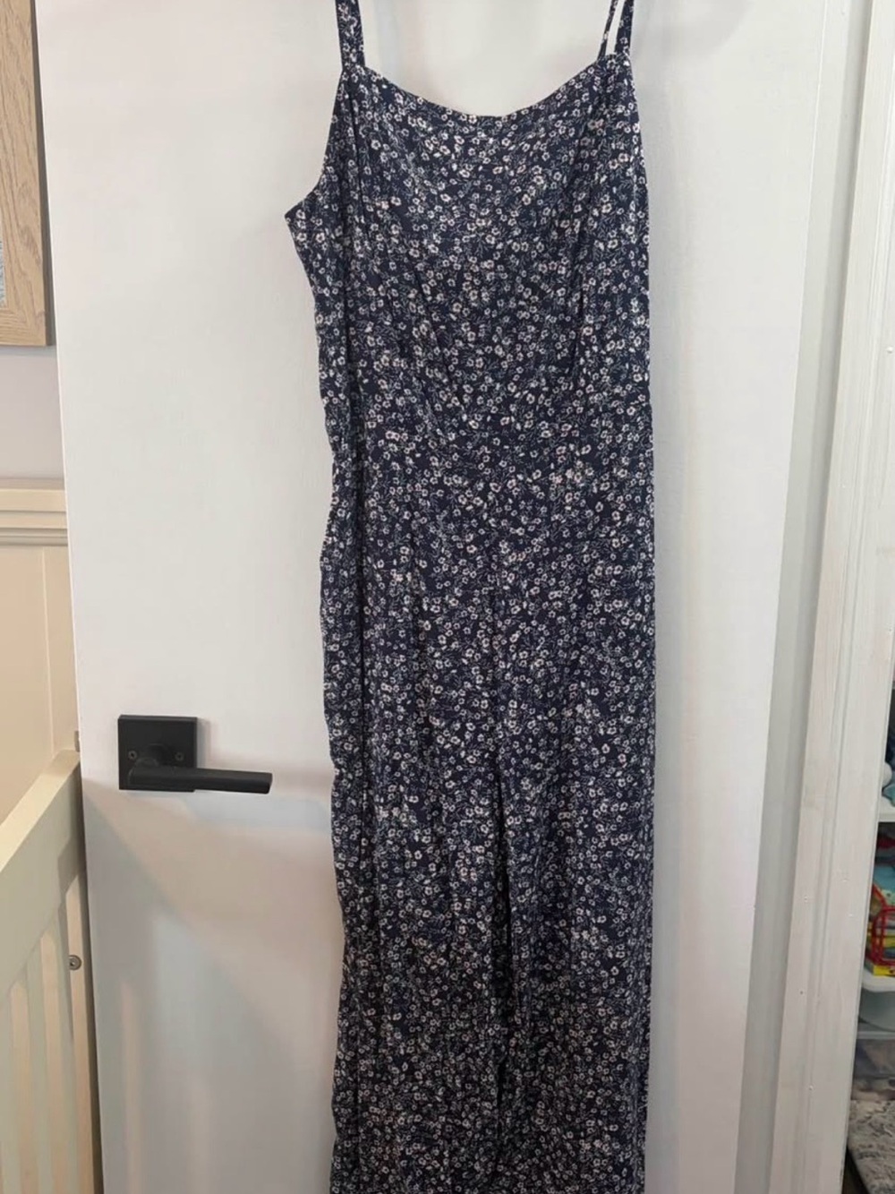 Old Navy Navy Blue Floral Jumpsuit